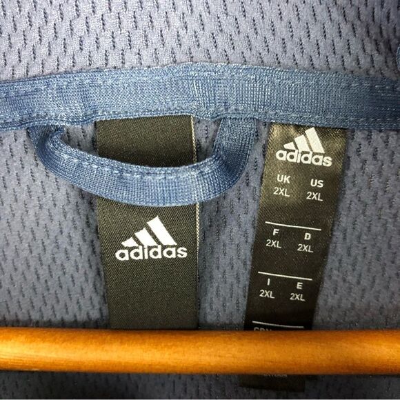 Adidas Blue Graphic Long Sleeve Pullover Hoodie Men's Sz XXL - Picture 3 of 9